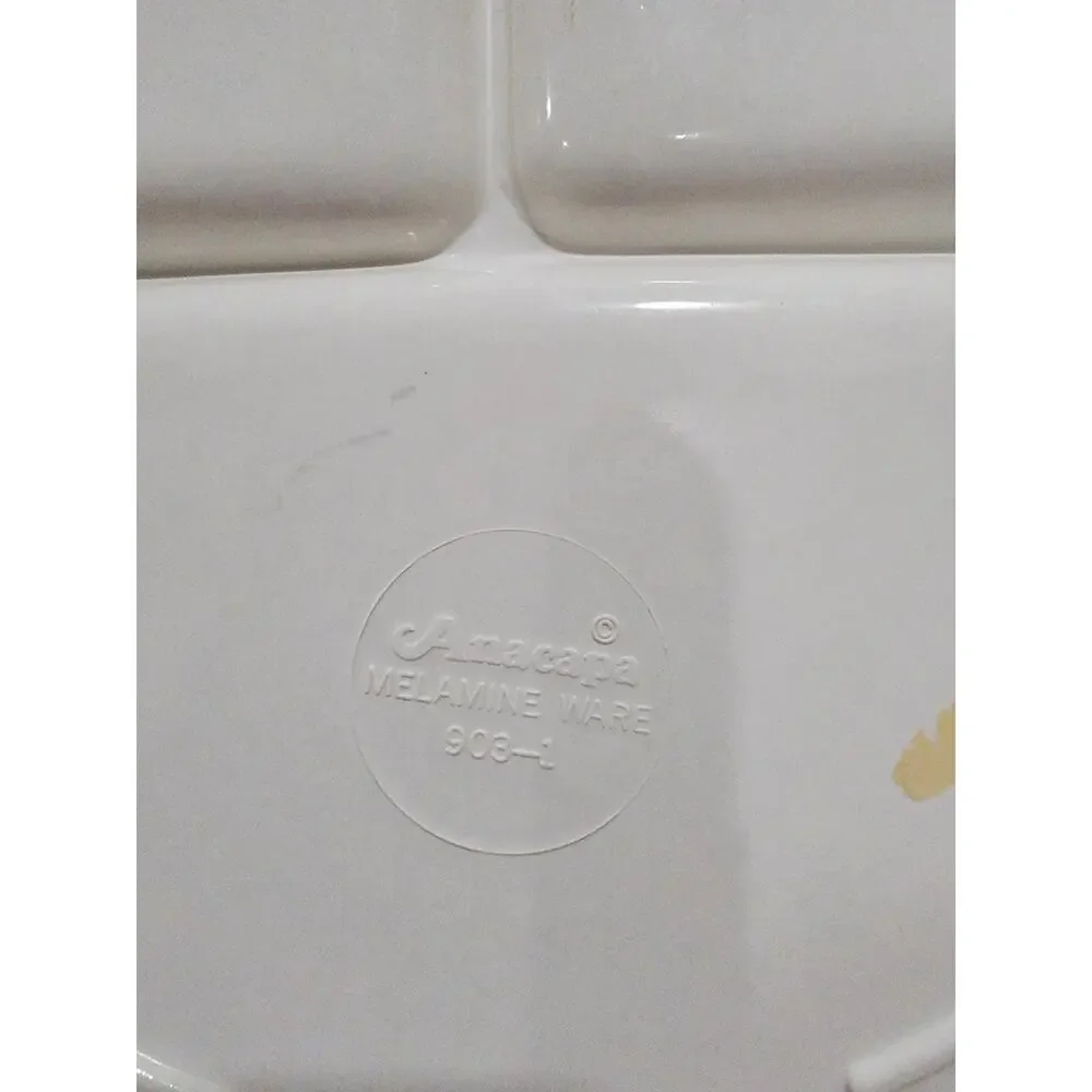 Vintage Anacapa Melamine Ware divided children's plate cir. 1987 Set of 2
